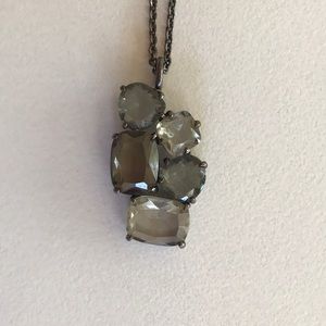 JCrew 28” gunmetal grey stone pendant necklace